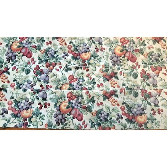 Fruit Harvest Valance Grapes Peach Blueberries Country Cottage Farmhouse 13x70 - Picture 2 of 4